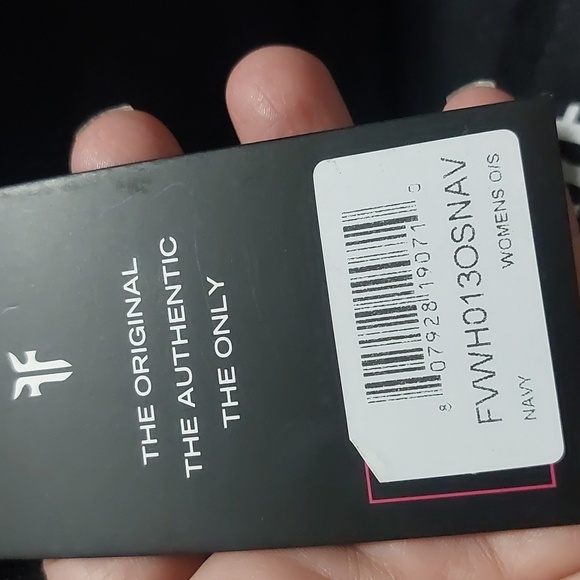 FRYE Navy Corduroy Western Hat with Black Studded Band - Picture 5 of 5